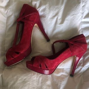 WHBM Suede Red Heels 👠